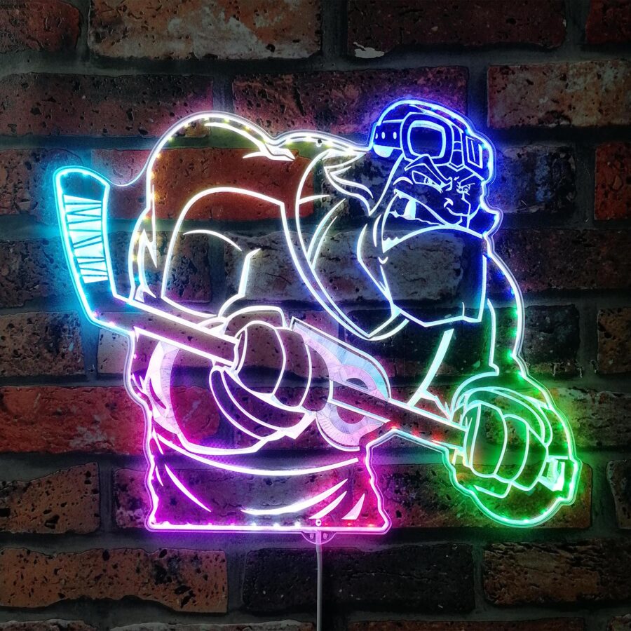 Philadelphia Flyers Mascot Dynamic Rgb Edge Lit Led Sign