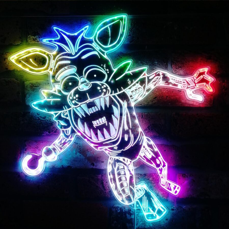 Five Nights At Freddys Foxy Rgb Edge Lit Led Sign