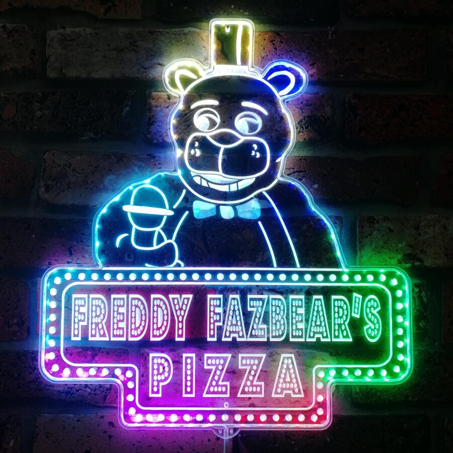 Freddy Fazbears Pizza Dynamic Rgb Edge Lit Led Sign