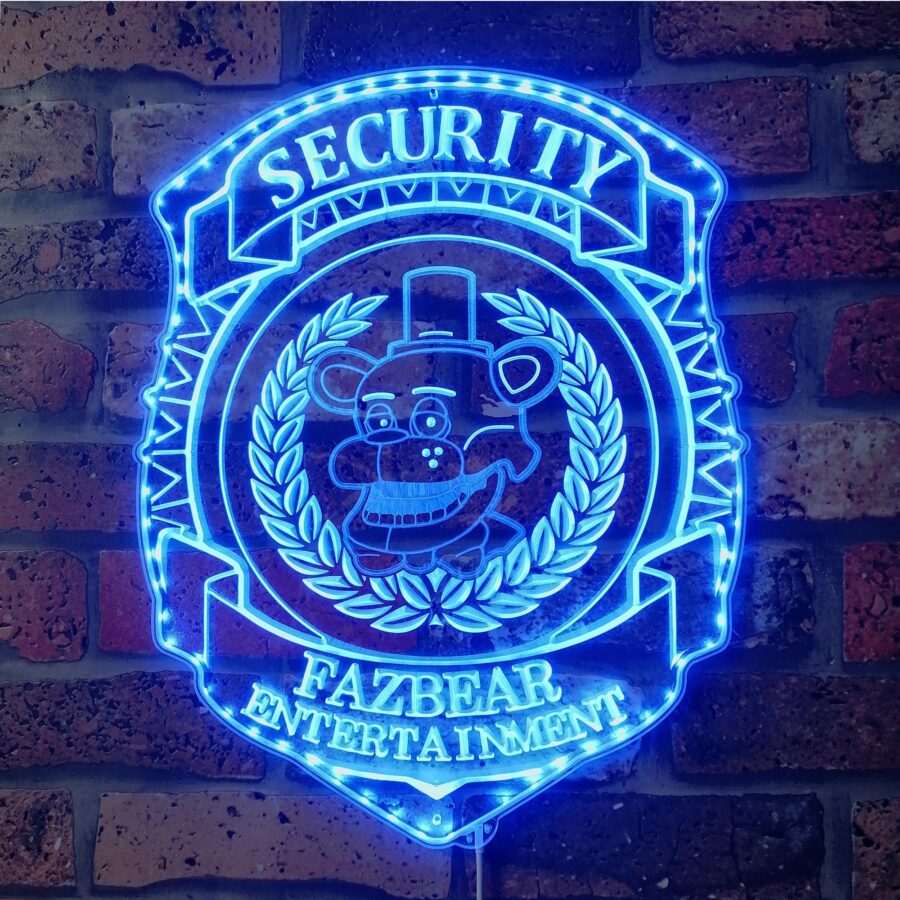 Five Nights At Freddys Security Badge Dynamic Rgb Edge Lit Led Sign - Image 5