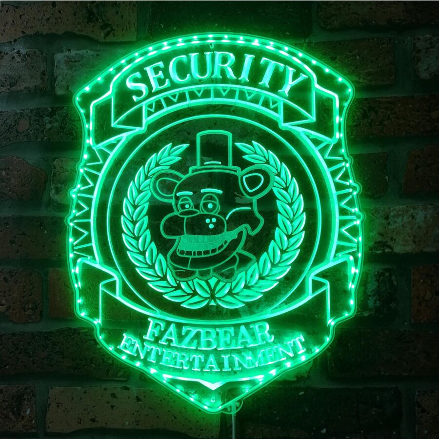 Five Nights At Freddys Security Badge Dynamic Rgb Edge Lit Led Sign - Image 3