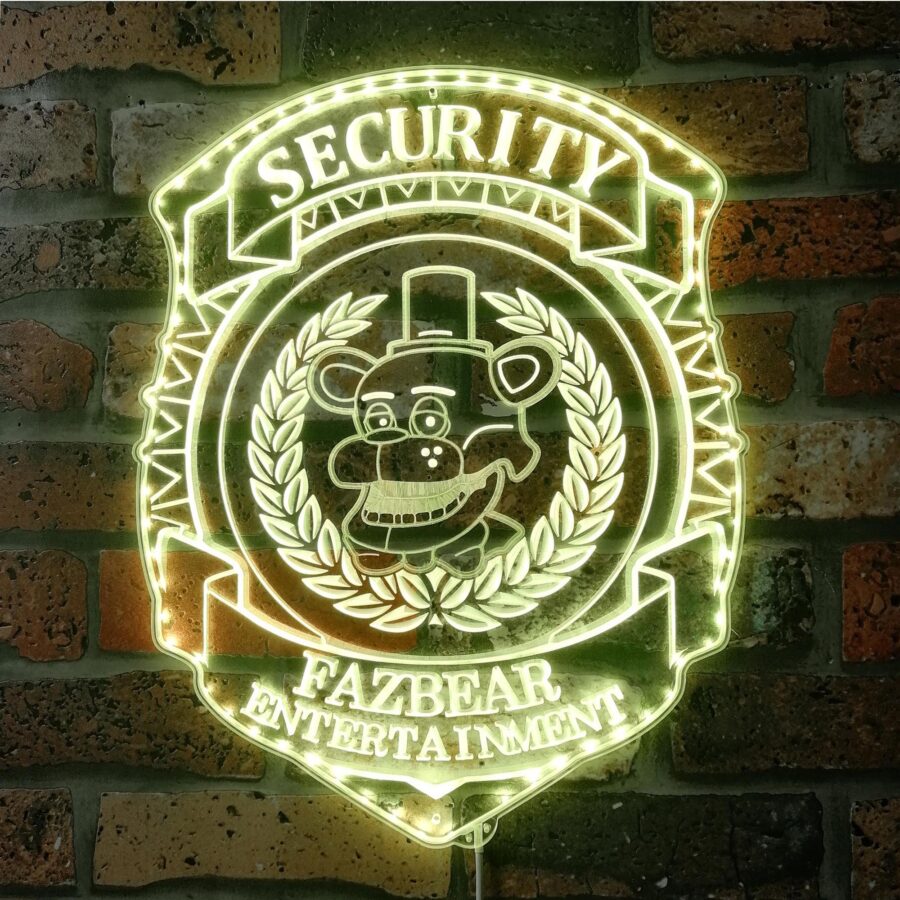 Five Nights At Freddys Security Badge Dynamic Rgb Edge Lit Led Sign - Image 7