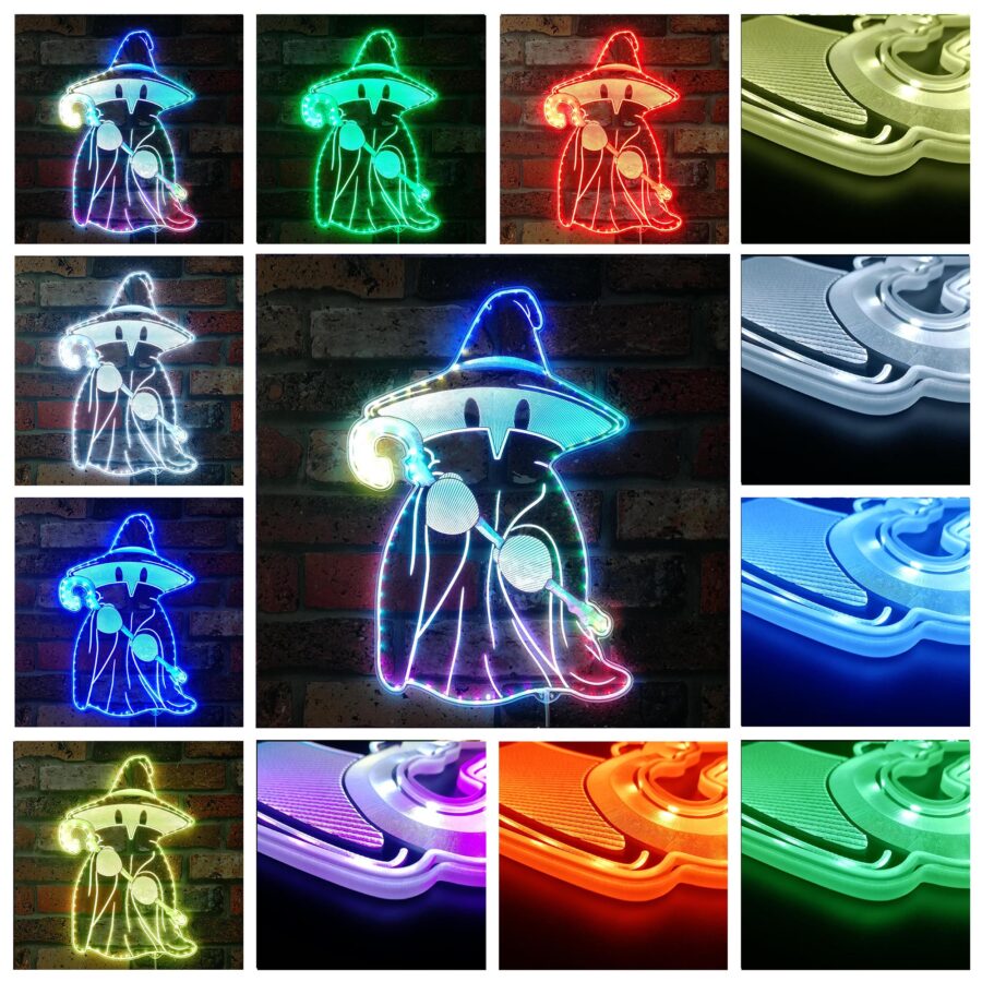 Final Fantasy Black Mage Dynamic Rgb Edge Lit Led Sign - Image 2