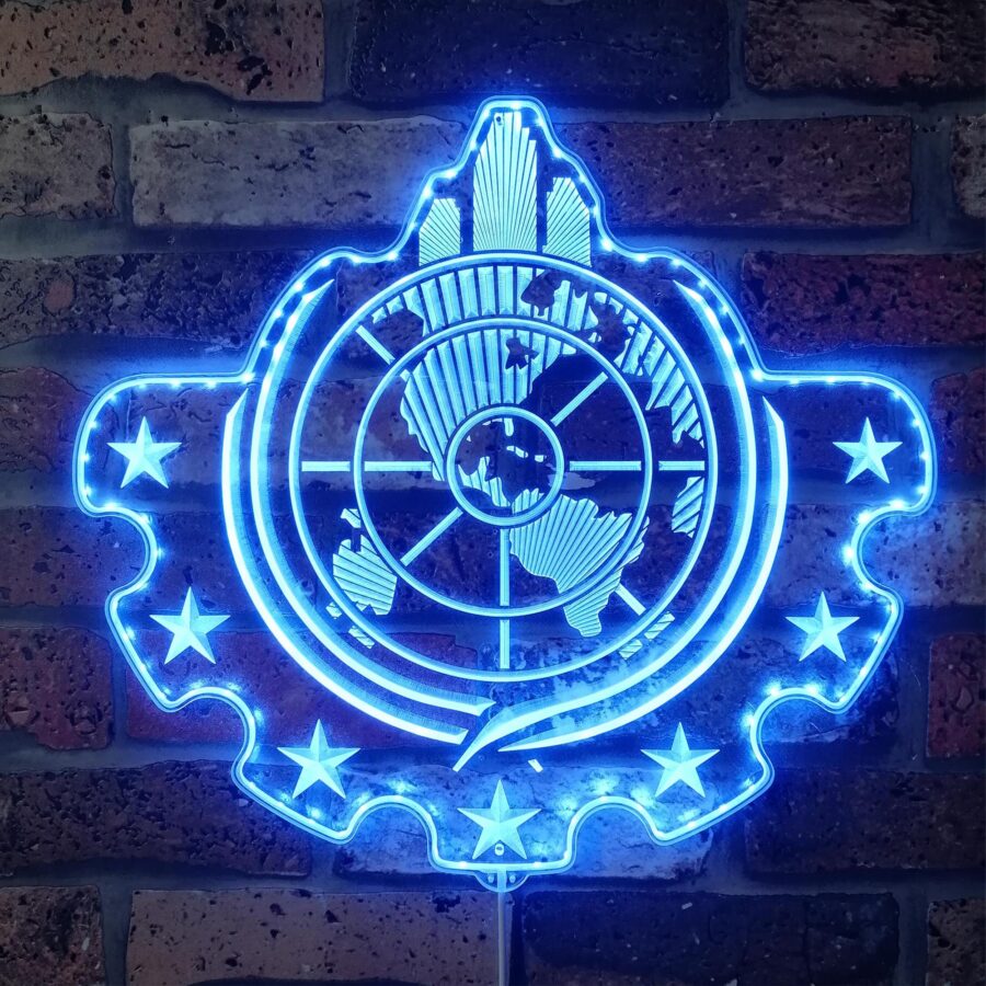 Helldivers Super Earth Dynamic Rgb Edge Lit Led Sign - Image 4