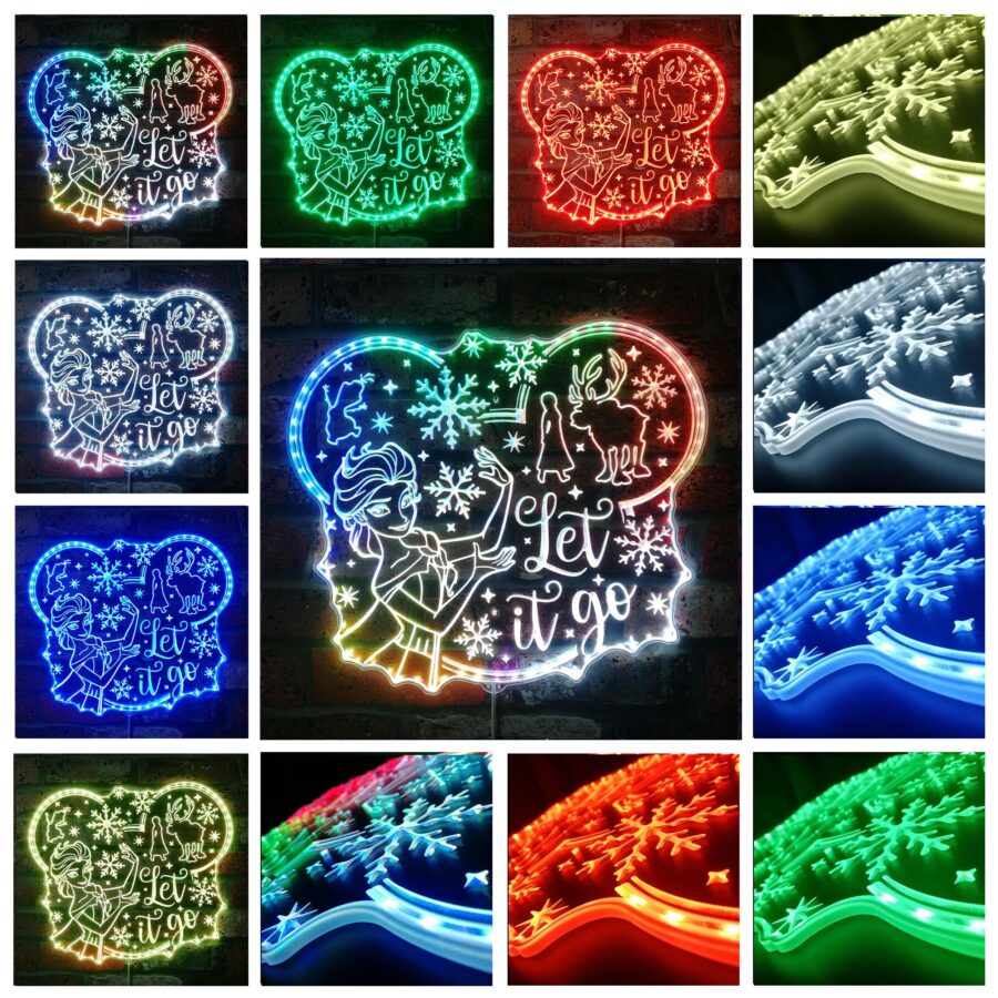 Frozen Elsa Dynamic Rgb Edge Lit Led Sign - Image 2