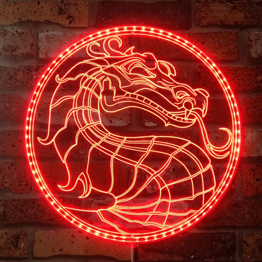 Mortal Kombat Dynamic Rgb Edge Lit Led Sign