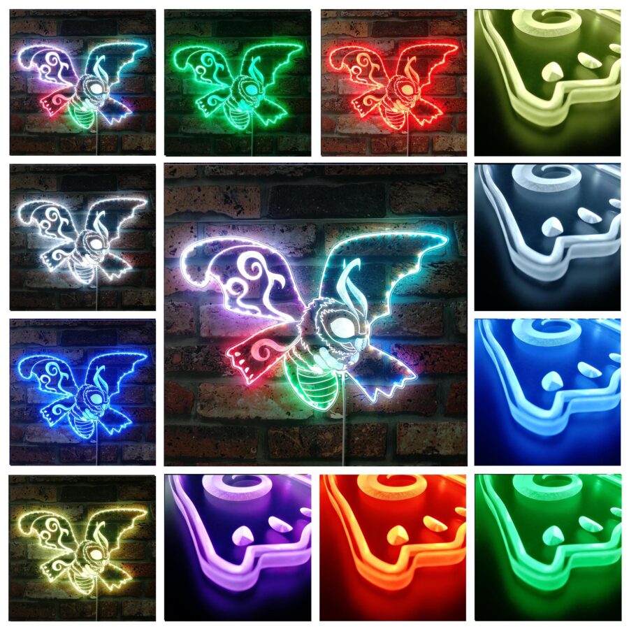 Mothra Godzilla Dynamic Rgb Edge Lit Led Sign - Image 2