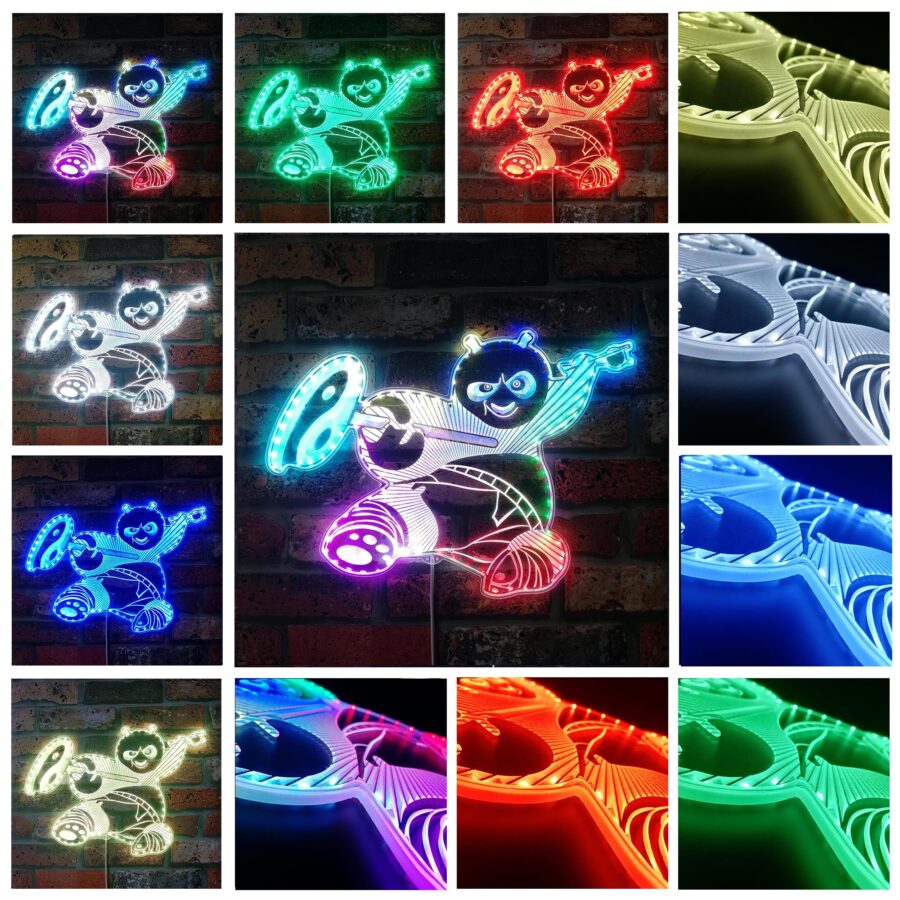 Panda Kongfu Dynamic Rgb Edge Lit Led Sign - Image 2