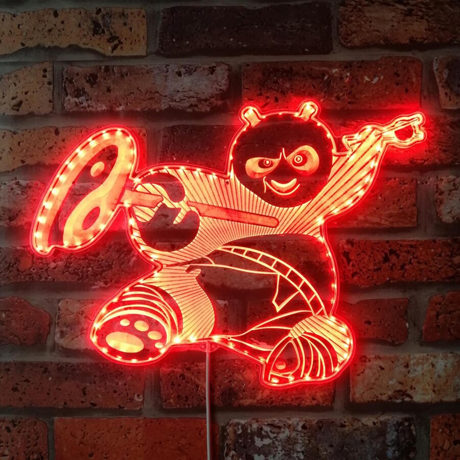 Panda Kongfu Dynamic Rgb Edge Lit Led Sign - Image 3