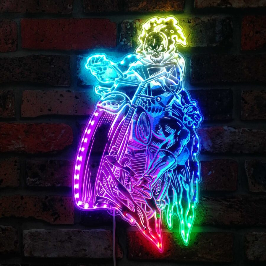 Ghost Rider Marvels Dynamic Rgb Edge Lit Led Sign