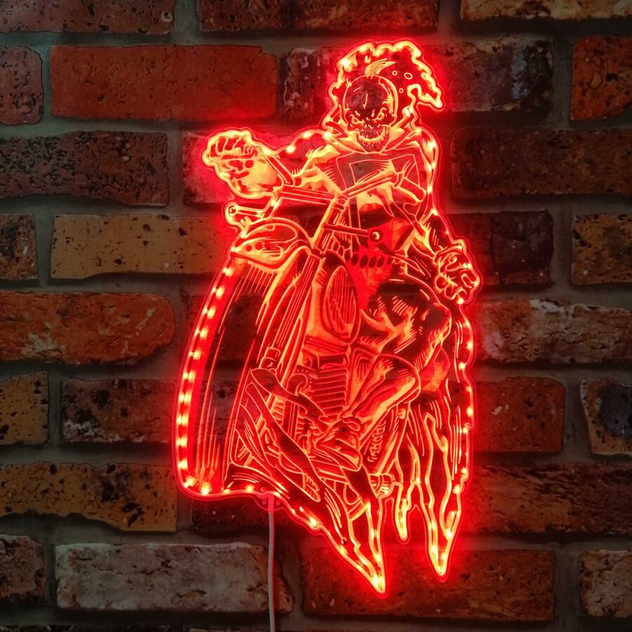 Ghost Rider Marvels Dynamic Rgb Edge Lit Led Sign - Image 3