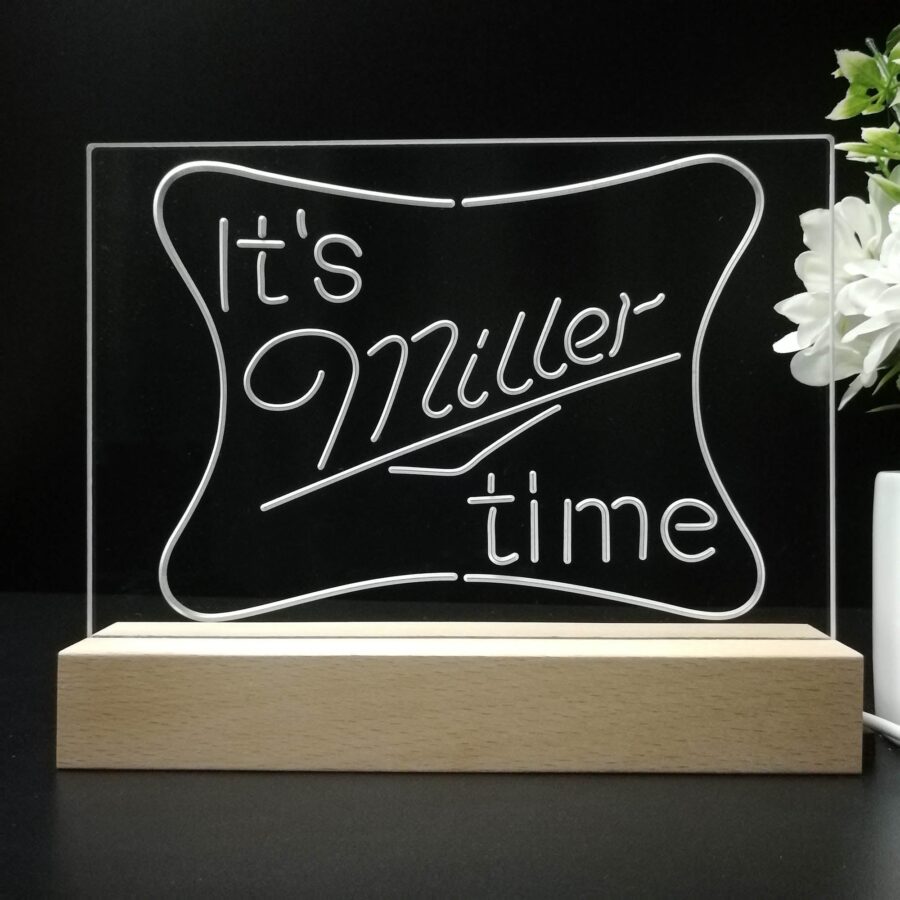 Its Miller Time Beer Bar Neon Sign Pub Bar Lamp - Image 8
