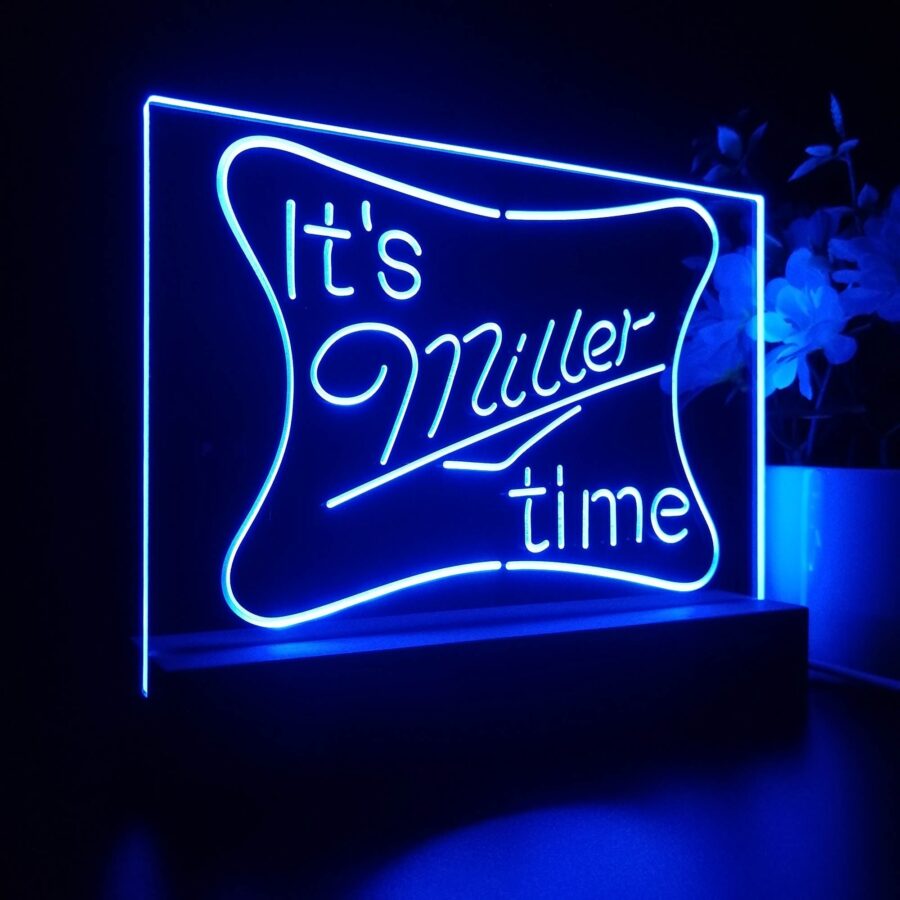 Its Miller Time Beer Bar Neon Sign Pub Bar Lamp - Image 6