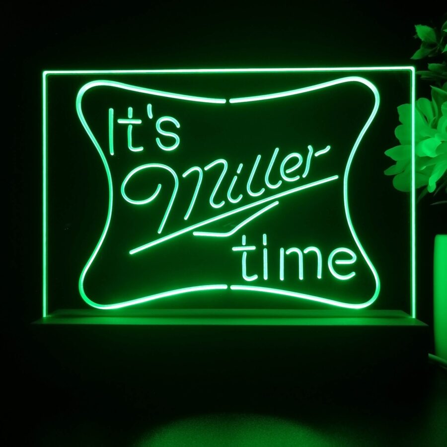 Its Miller Time Beer Bar Neon Sign Pub Bar Lamp - Image 4