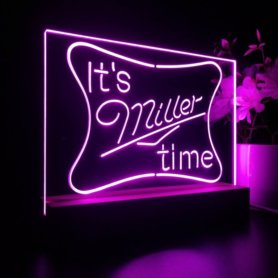 Its Miller Time Beer Bar Neon Sign Pub Bar Lamp - Image 7