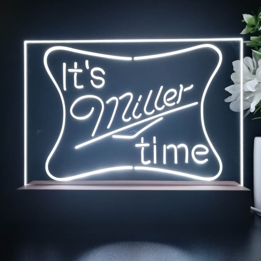 Its Miller Time Beer Bar Neon Sign Pub Bar Lamp - Image 2