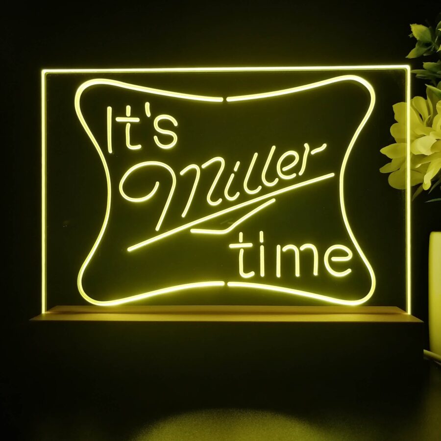 Its Miller Time Beer Bar Neon Sign Pub Bar Lamp - Image 3