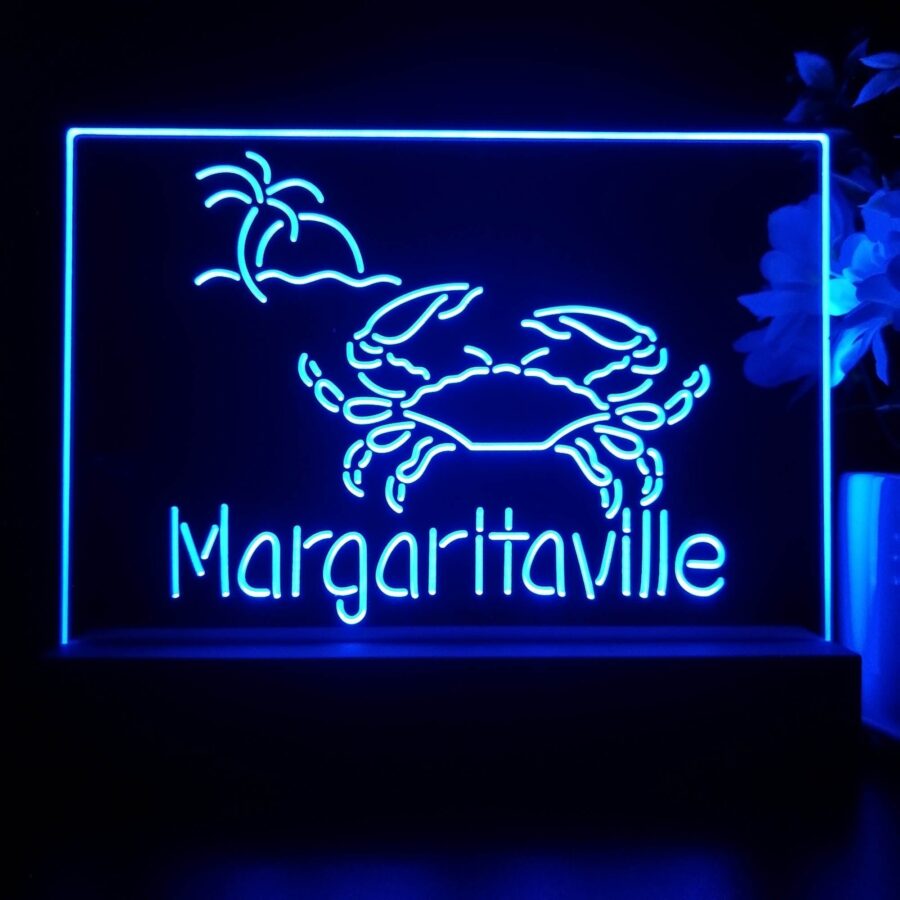 Margaritaville Caribbean Crab Seafood Neon Sign Pub Bar Lamp - Image 3