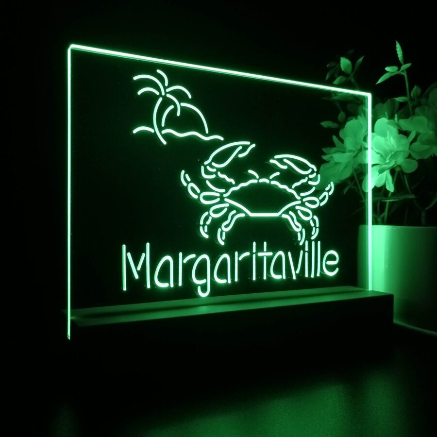 Margaritaville Caribbean Crab Seafood Neon Sign Pub Bar Lamp - Image 7