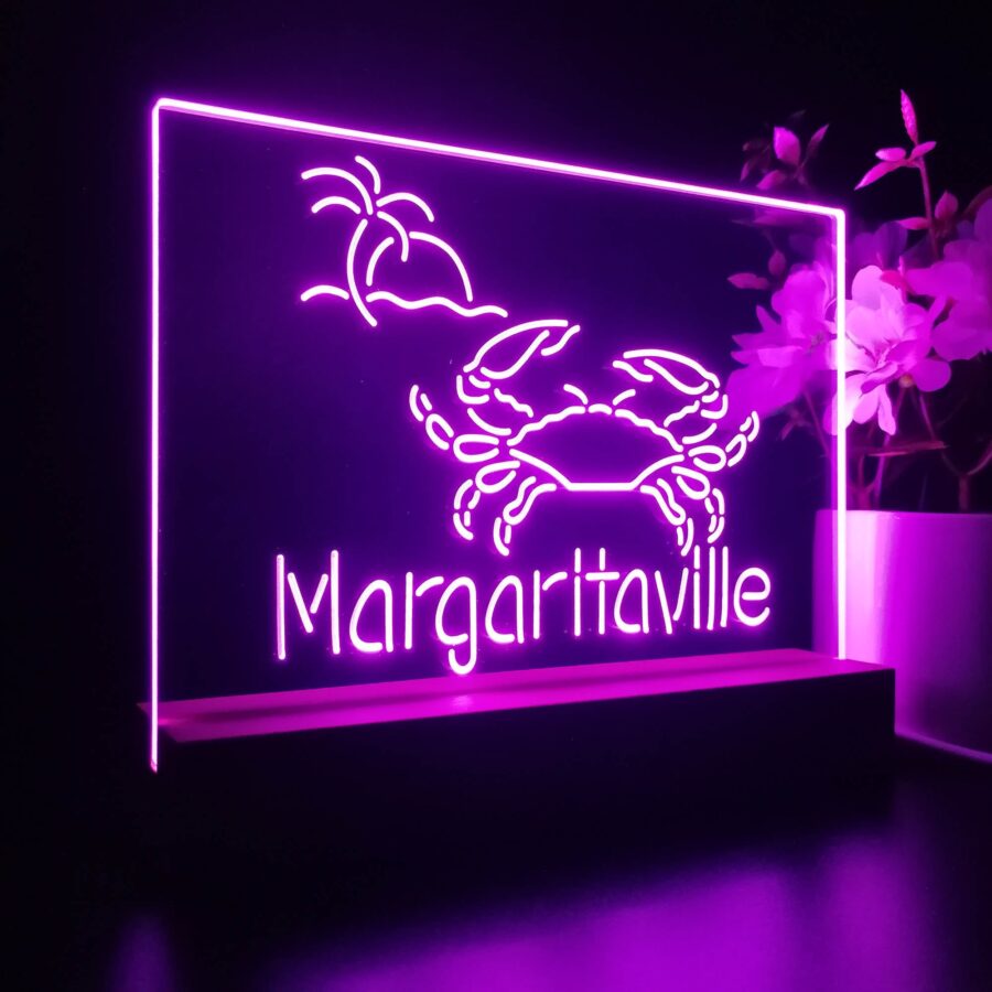 Margaritaville Caribbean Crab Seafood Neon Sign Pub Bar Lamp - Image 5