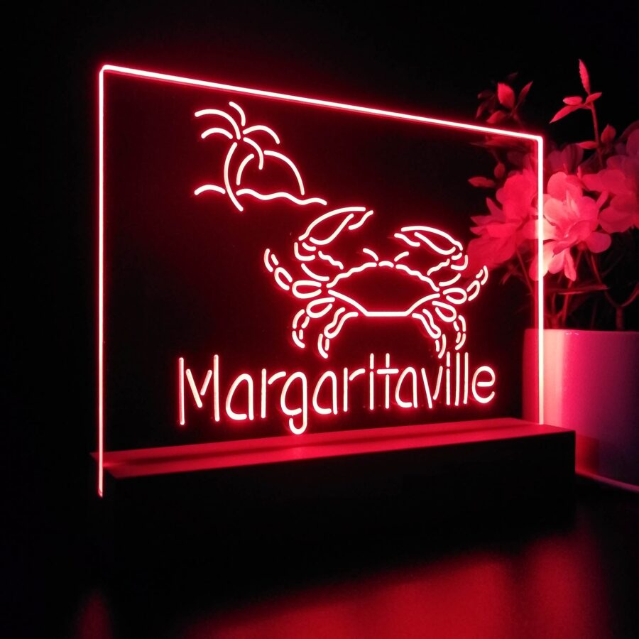 Margaritaville Caribbean Crab Seafood Neon Sign Pub Bar Lamp - Image 6