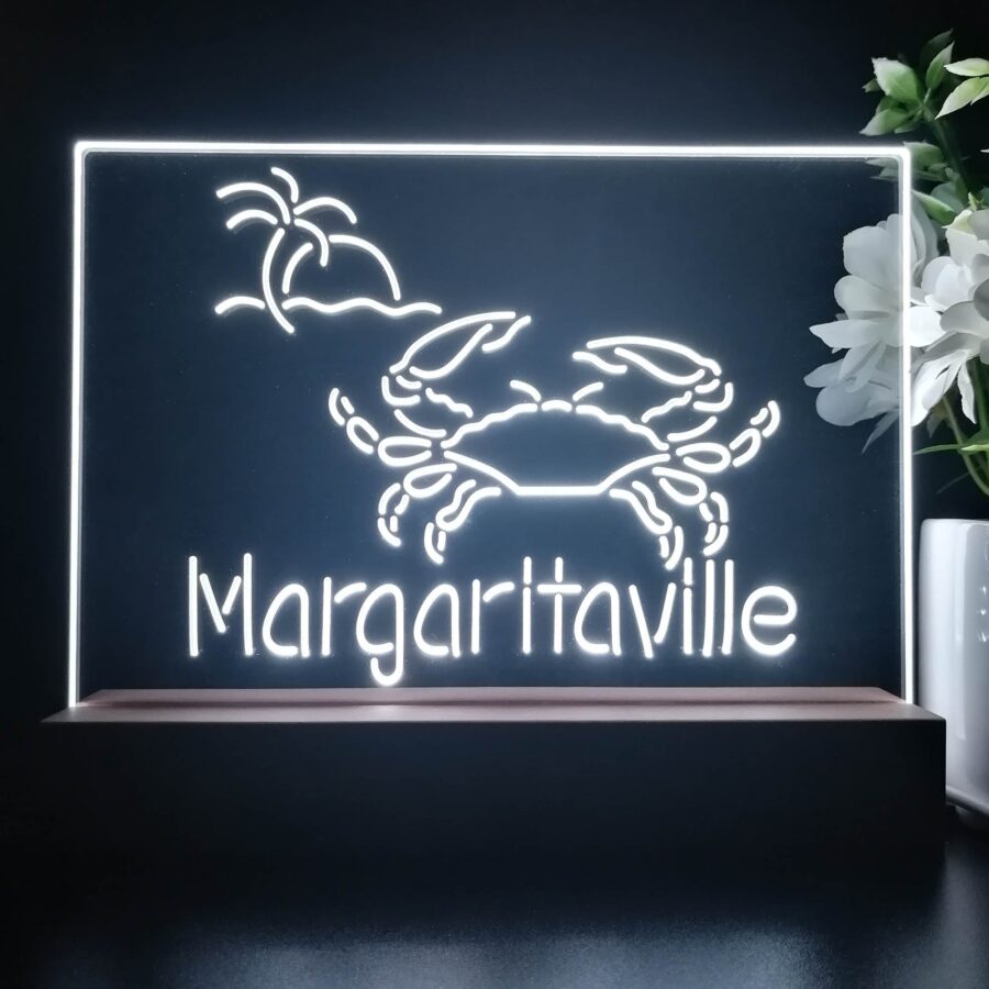 Margaritaville Caribbean Crab Seafood Neon Sign Pub Bar Lamp - Image 4