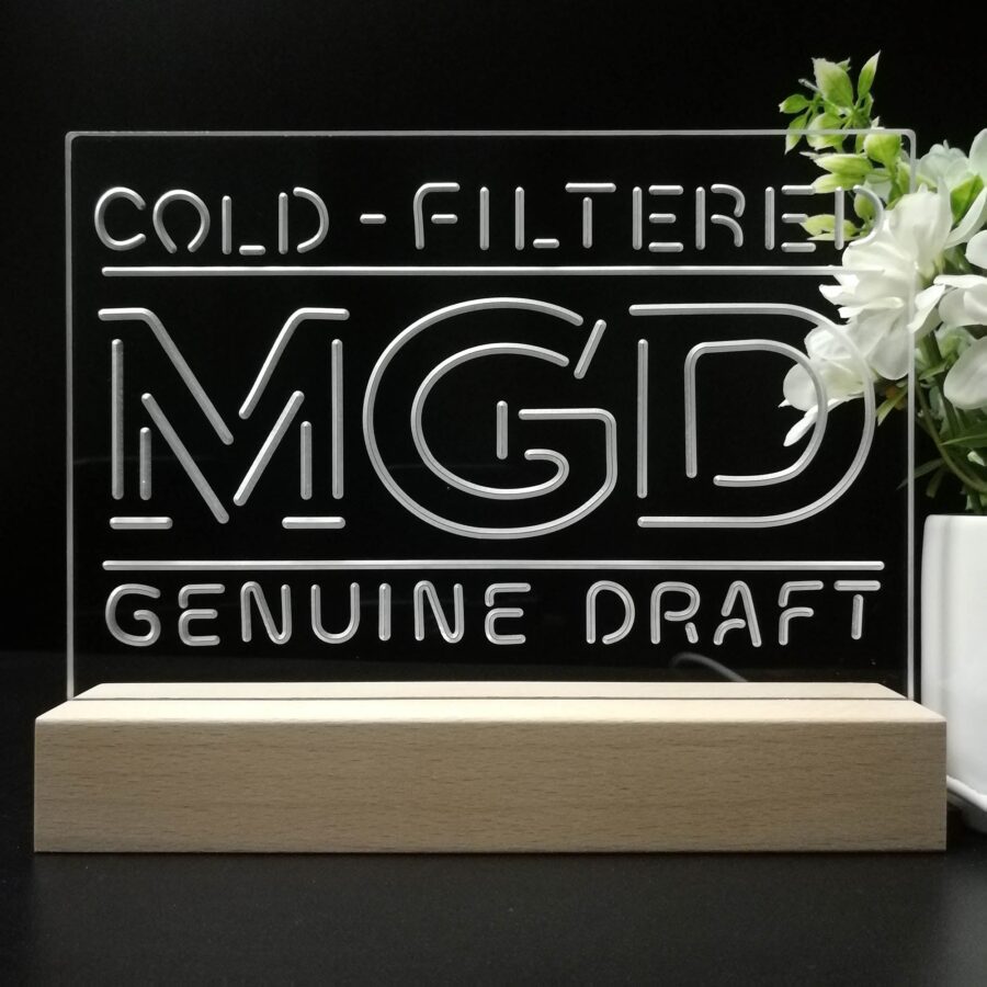 Miller Mgd Genuine Draft Neon Sign Pub Bar Lamp - Image 8