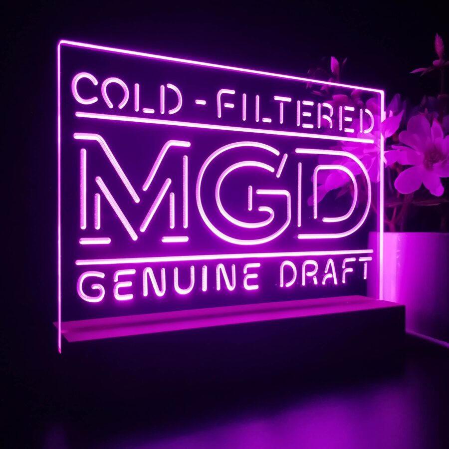 Miller Mgd Genuine Draft Neon Sign Pub Bar Lamp - Image 7