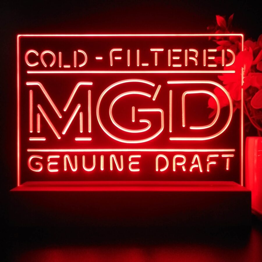 Miller Mgd Genuine Draft Neon Sign Pub Bar Lamp - Image 3