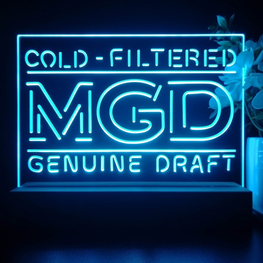 Miller Mgd Genuine Draft Neon Sign Pub Bar Lamp - Image 4