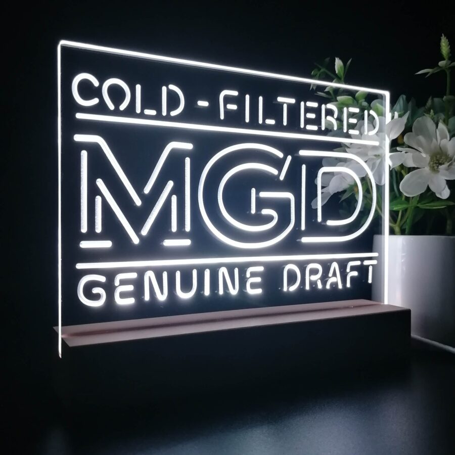 Miller Mgd Genuine Draft Neon Sign Pub Bar Lamp - Image 6