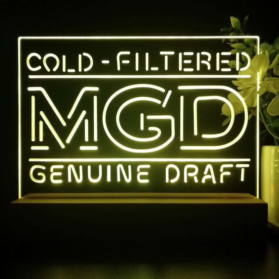 Miller Mgd Genuine Draft Neon Sign Pub Bar Lamp - Image 2