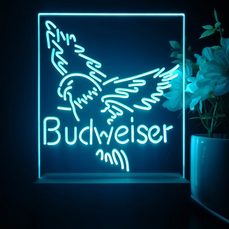 Budweiser Eagle 3D Illusion Night Light Desk Lamp