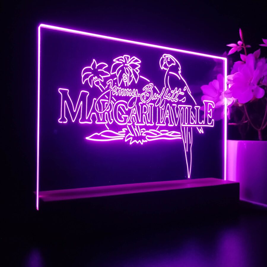 Margaritaville Jimmy Buffett Parrot Neon Sign Pub Bar Lamp - Image 5