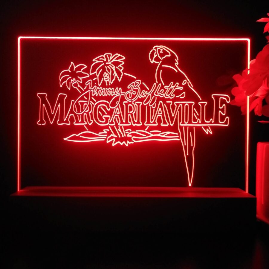 Margaritaville Jimmy Buffett Parrot Neon Sign Pub Bar Lamp - Image 3
