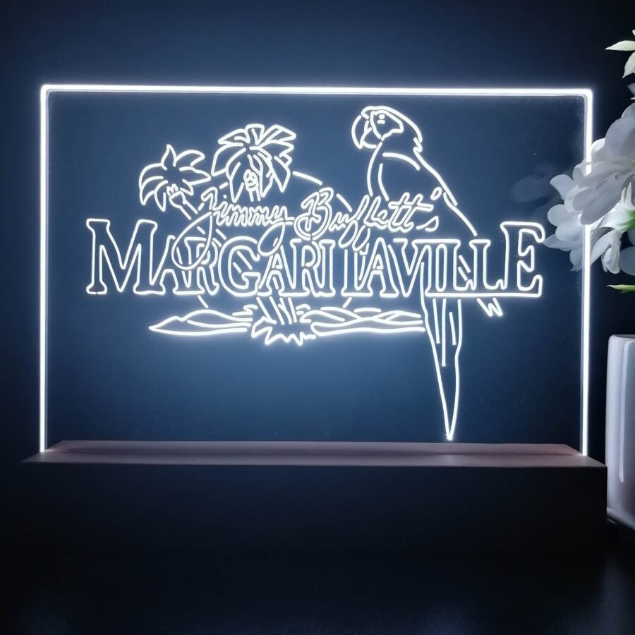 Margaritaville Jimmy Buffett Parrot Neon Sign Pub Bar Lamp - Image 2