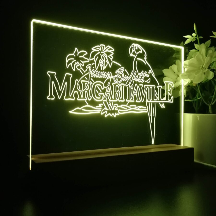 Margaritaville Jimmy Buffett Parrot Neon Sign Pub Bar Lamp - Image 6