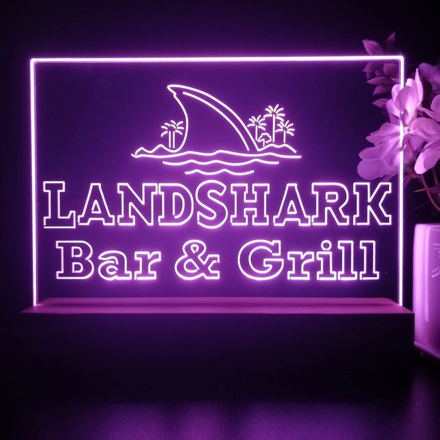 Landshark Bar &Amp; Grill Beer Neon Sign Pub Bar Decor Lamp - Image 3