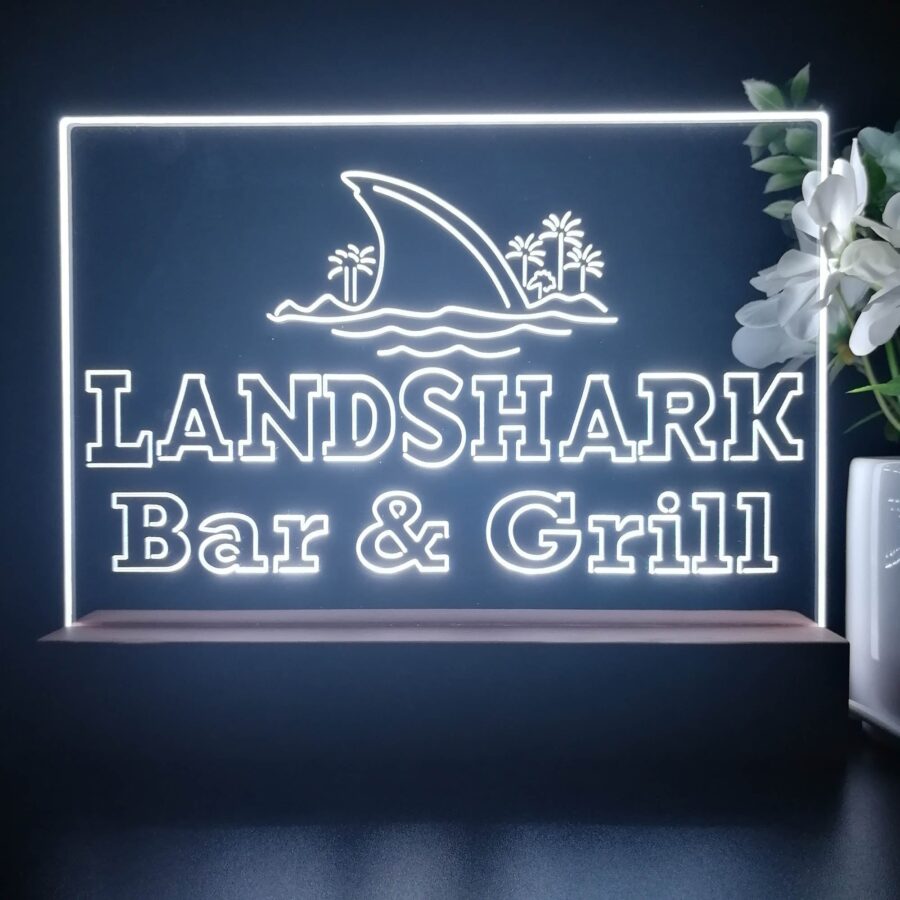 Landshark Bar &Amp; Grill Beer Neon Sign Pub Bar Decor Lamp