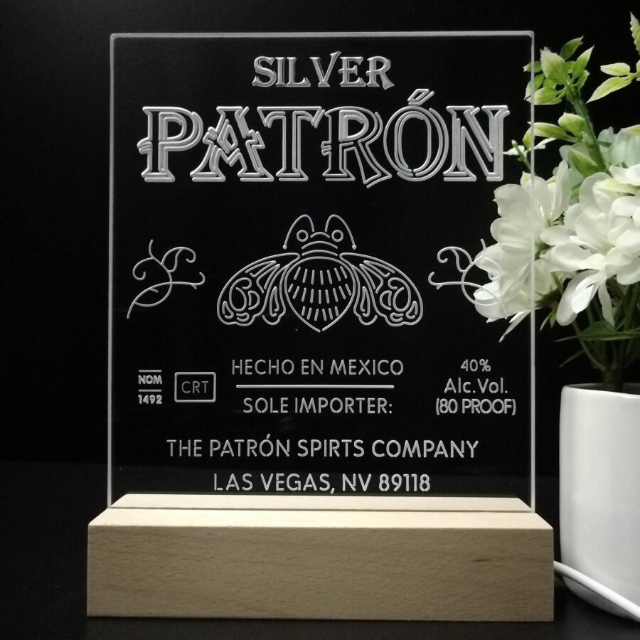 Patron Silver Tequila Night Light Neon Pub Bar Lamp - Image 8