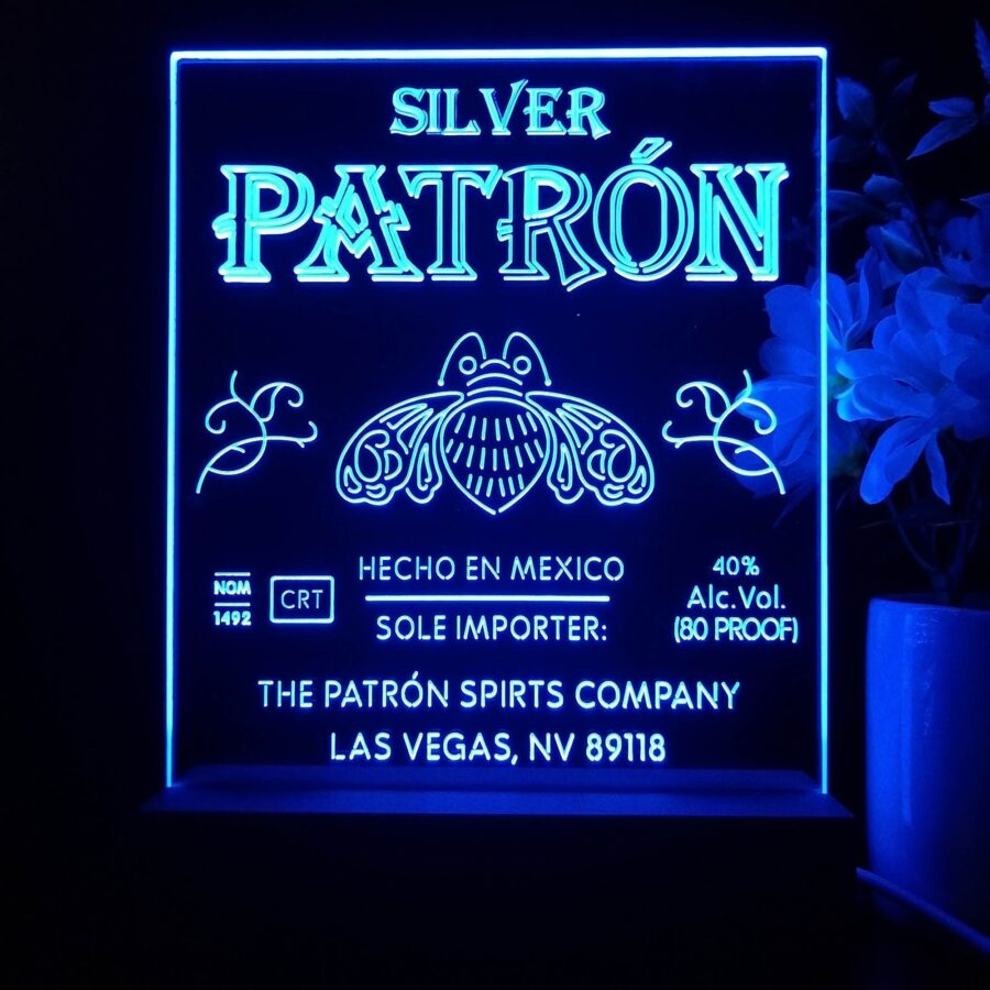 Patron Silver Tequila Night Light Neon Pub Bar Lamp - Image 3