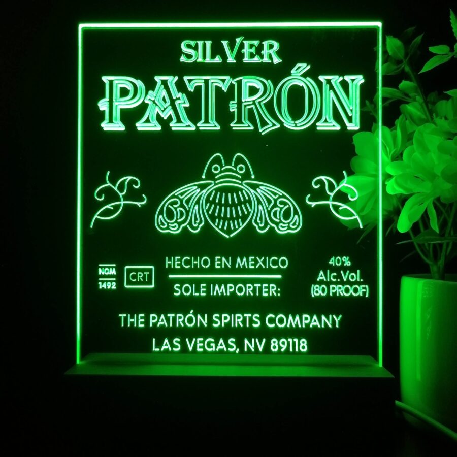 Patron Silver Tequila Night Light Neon Pub Bar Lamp - Image 2