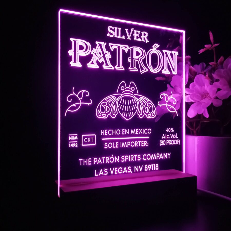Patron Silver Tequila Night Light Neon Pub Bar Lamp - Image 6