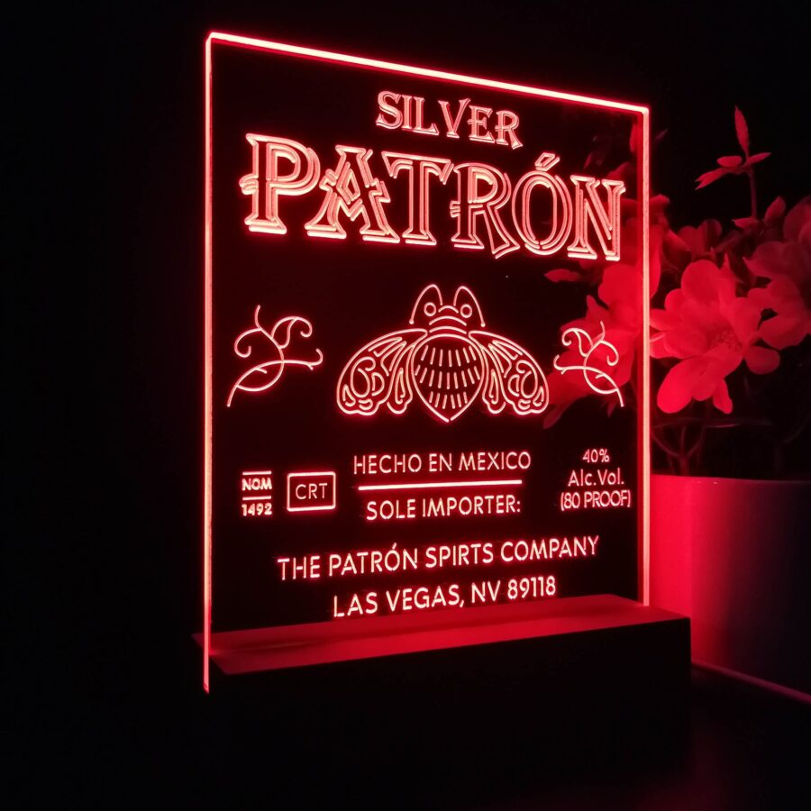 Patron Silver Tequila Night Light Neon Pub Bar Lamp - Image 5