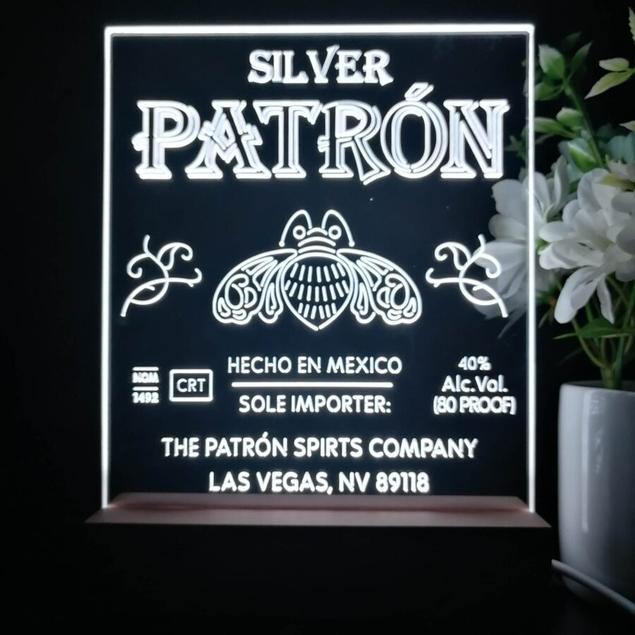 Patron Silver Tequila Night Light Neon Pub Bar Lamp - Image 4