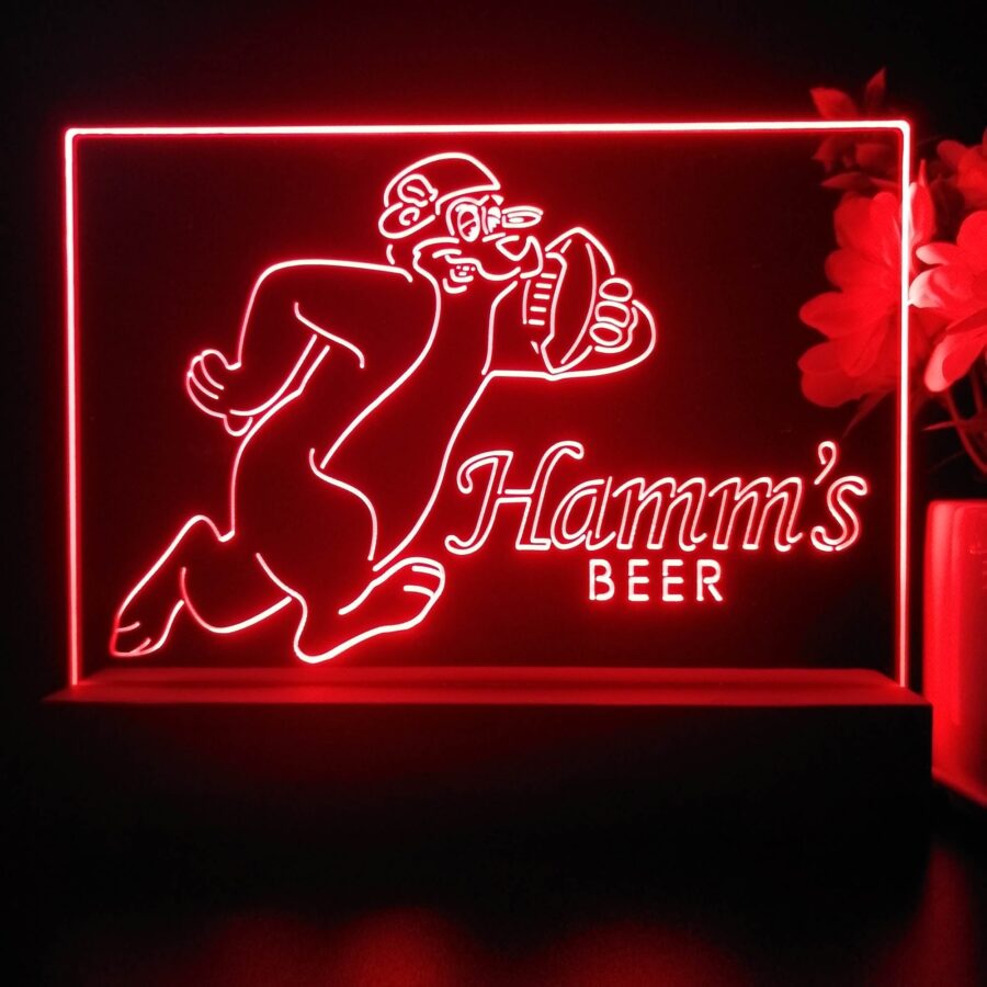 Hamms Beer Bear Football Decoration Gifts Neon Sign Pub Bar Decor Lamp - Image 4