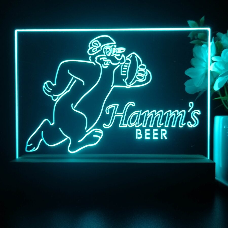 Hamms Beer Bear Football Decoration Gifts Neon Sign Pub Bar Decor Lamp - Image 2