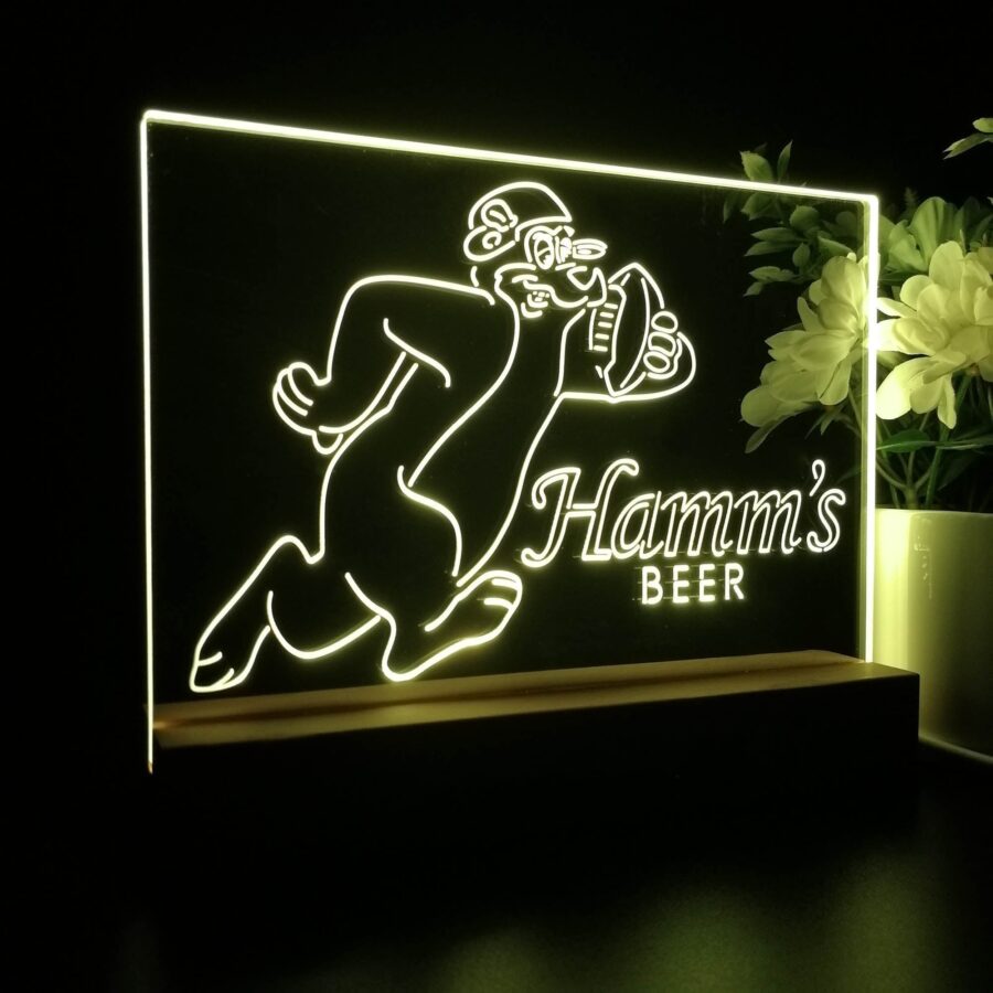 Hamms Beer Bear Football Decoration Gifts Neon Sign Pub Bar Decor Lamp - Image 6