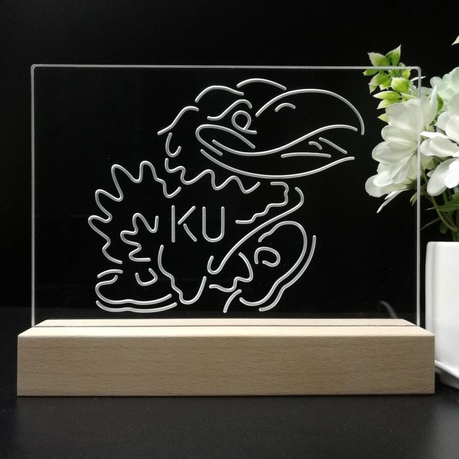 Kansas Jayhawks Ku 3D Illusion Night Light Desk Lamp - Image 8