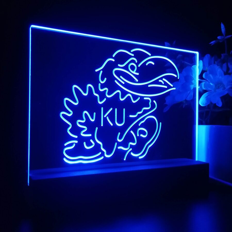 Kansas Jayhawks Ku 3D Illusion Night Light Desk Lamp - Image 6